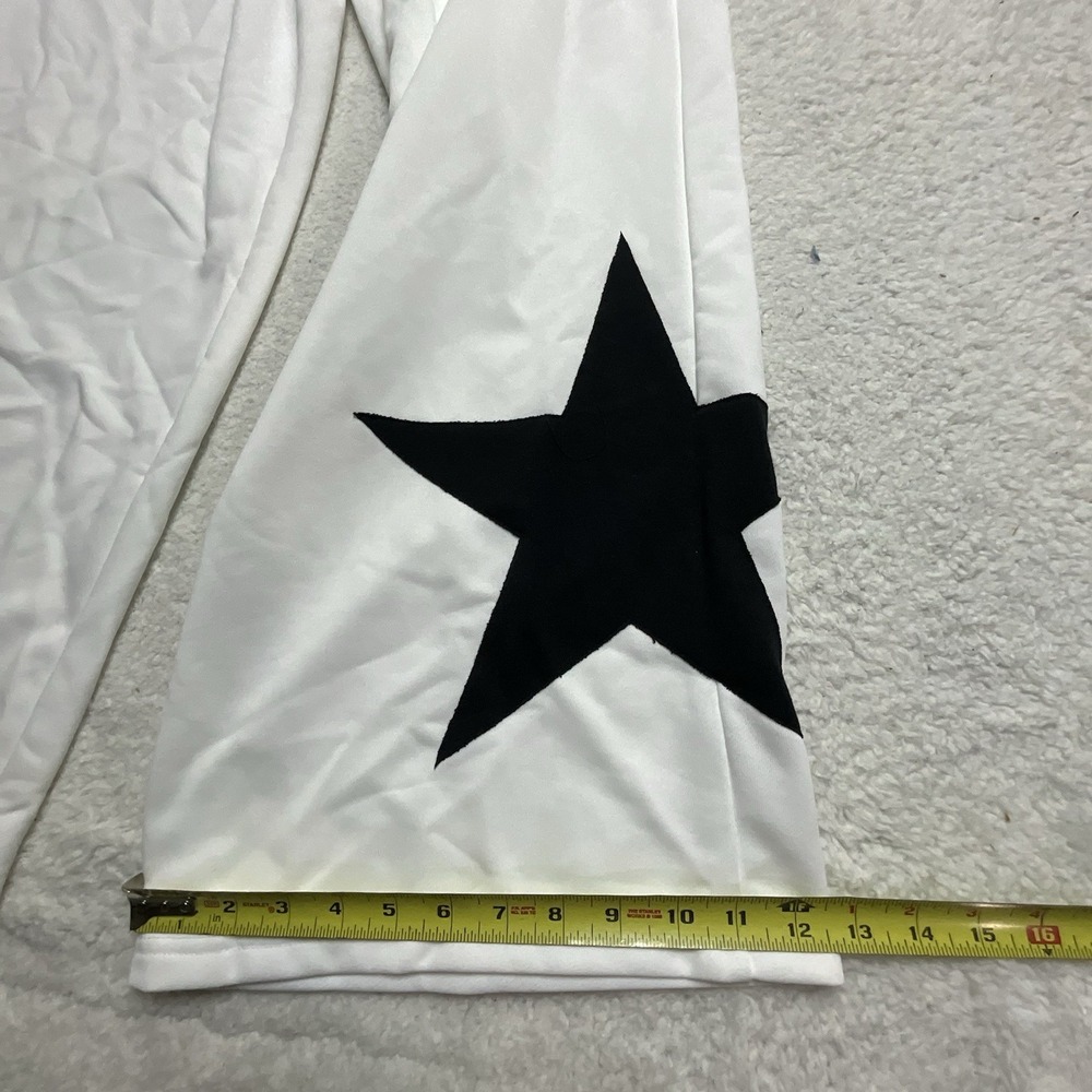 SHEIN Icon Women's Sweatpants Size L White with Black Stars NWT Baggy Athletic - Picture 7 of 9